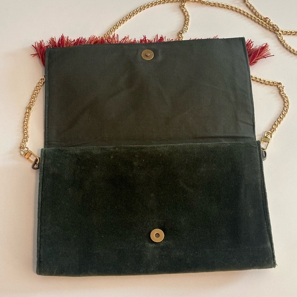 Francesca’s Velvet Beaded Tassel Clutch Purse - Picture 5 of 10